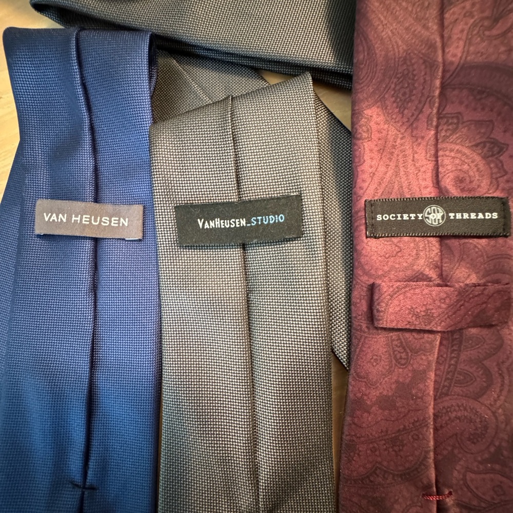 Bundle 3 Men’s Ties Van Heusen Society Threads NEW High End Better than … - Picture 2 of 9